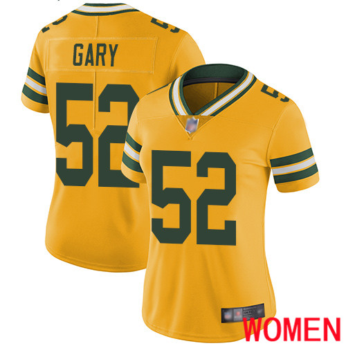 Green Bay Packers Limited Gold Women #52 Gary Rashan Jersey Nike NFL Rush Vapor Untouchable->youth nfl jersey->Youth Jersey